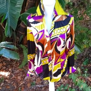 Cache pop art retro French cuff shirt XS/S